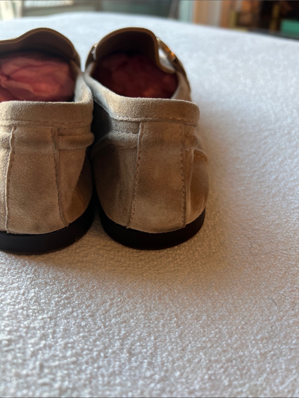 Steve Madden Women’s Suede Loafers in Tan with Gold Bit - Picture 5 of 10